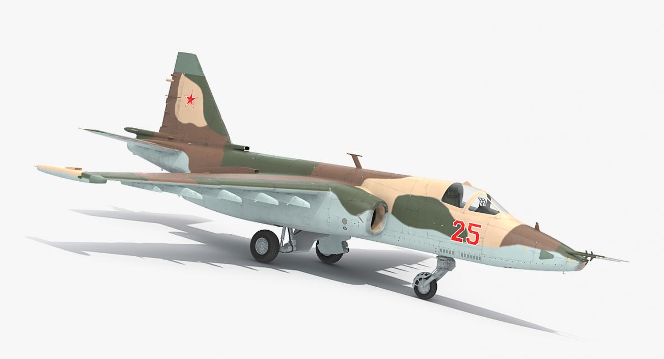 Sukhoi Su25 Grach Rigged 3D model