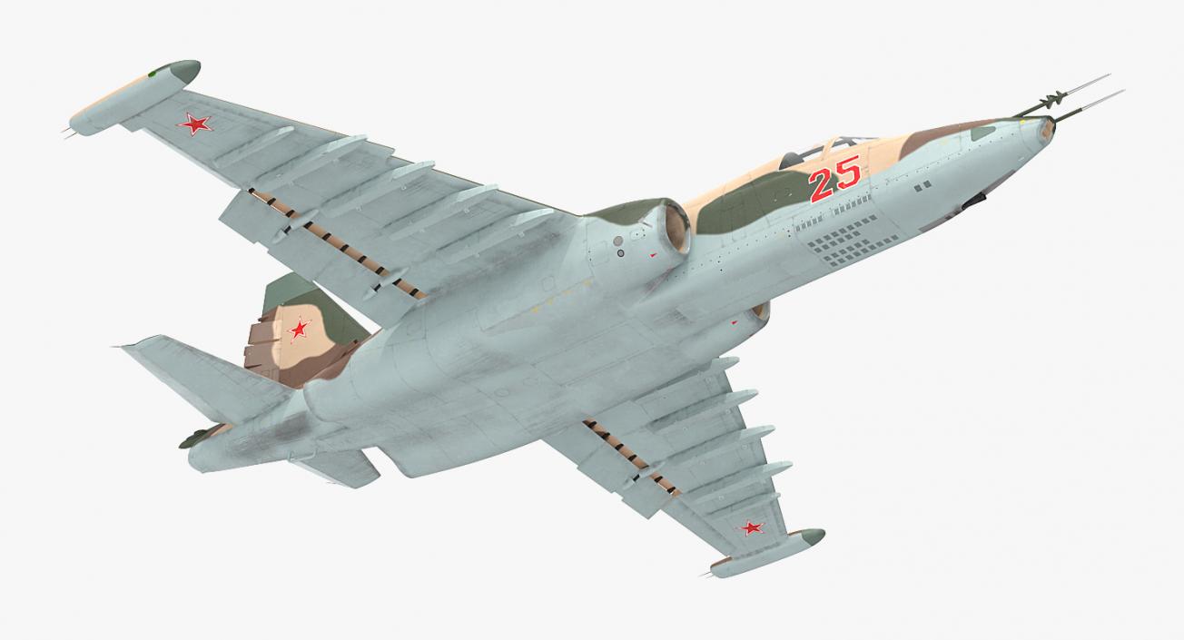 Sukhoi Su25 Grach Rigged 3D model