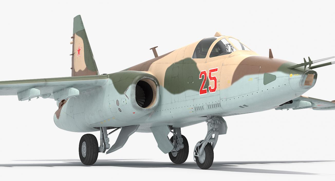 Sukhoi Su25 Grach Rigged 3D model