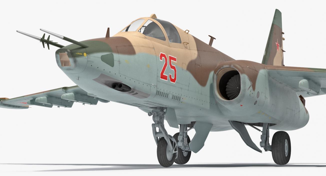 Sukhoi Su25 Grach Rigged 3D model