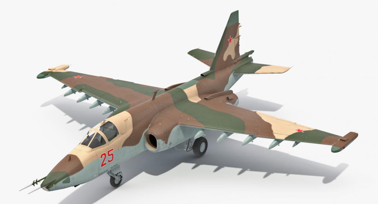 Sukhoi Su25 Grach Rigged 3D model