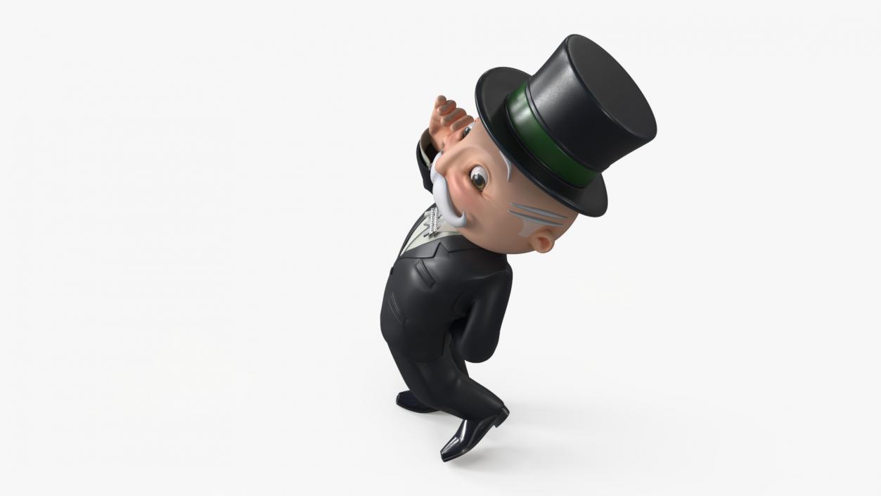 3D model Mr Monopoly Moustache Twirl Pose for 3D Print