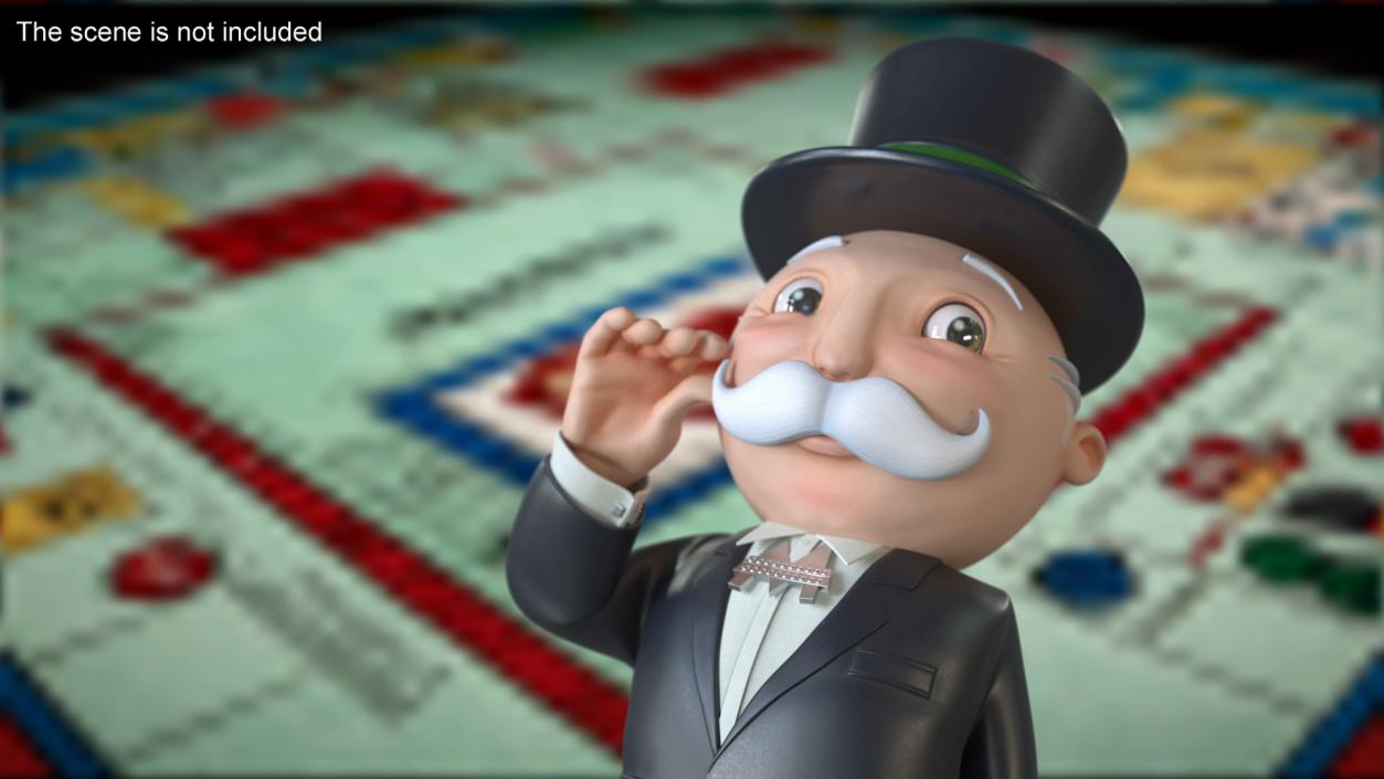 3D model Mr Monopoly Moustache Twirl Pose for 3D Print