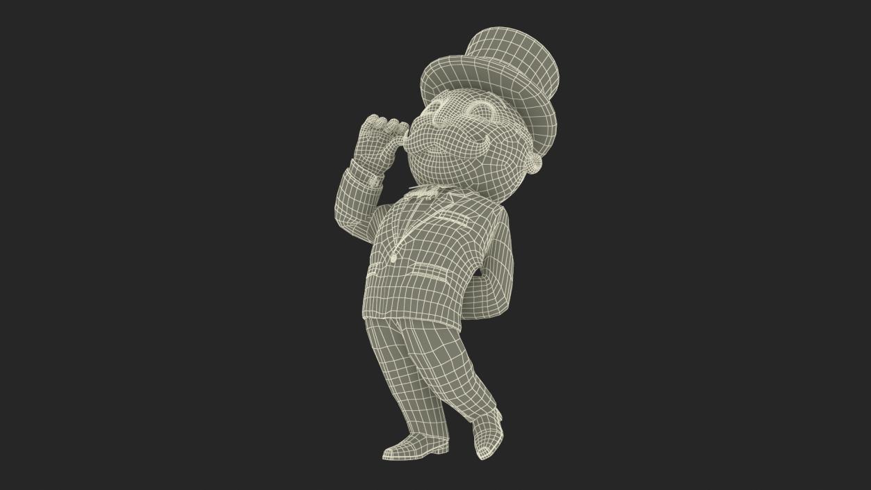 3D model Mr Monopoly Moustache Twirl Pose for 3D Print