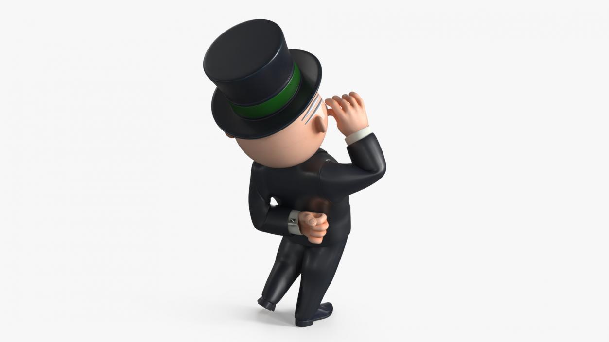 3D model Mr Monopoly Moustache Twirl Pose for 3D Print