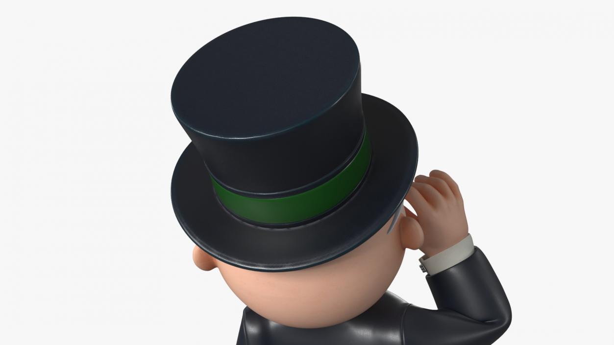 3D model Mr Monopoly Moustache Twirl Pose for 3D Print