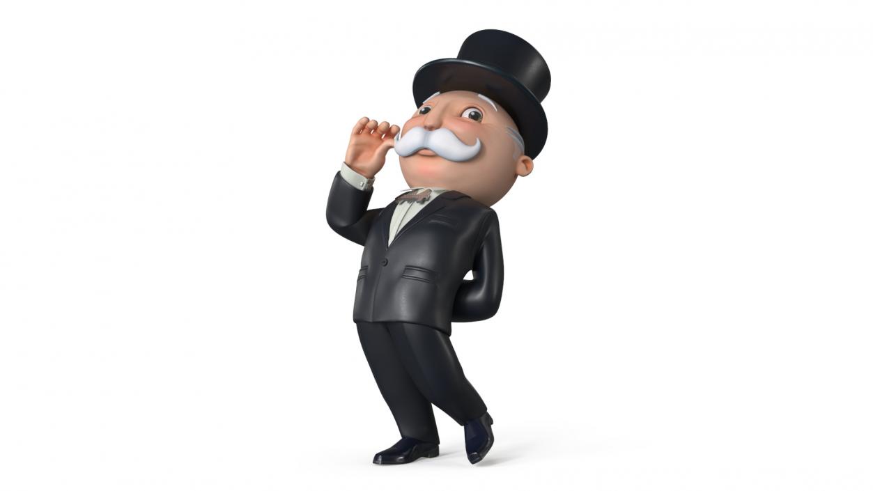 3D model Mr Monopoly Moustache Twirl Pose for 3D Print