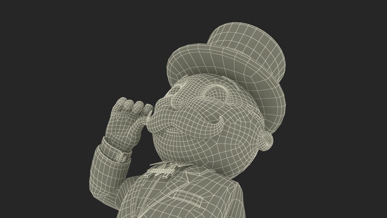 3D model Mr Monopoly Moustache Twirl Pose for 3D Print