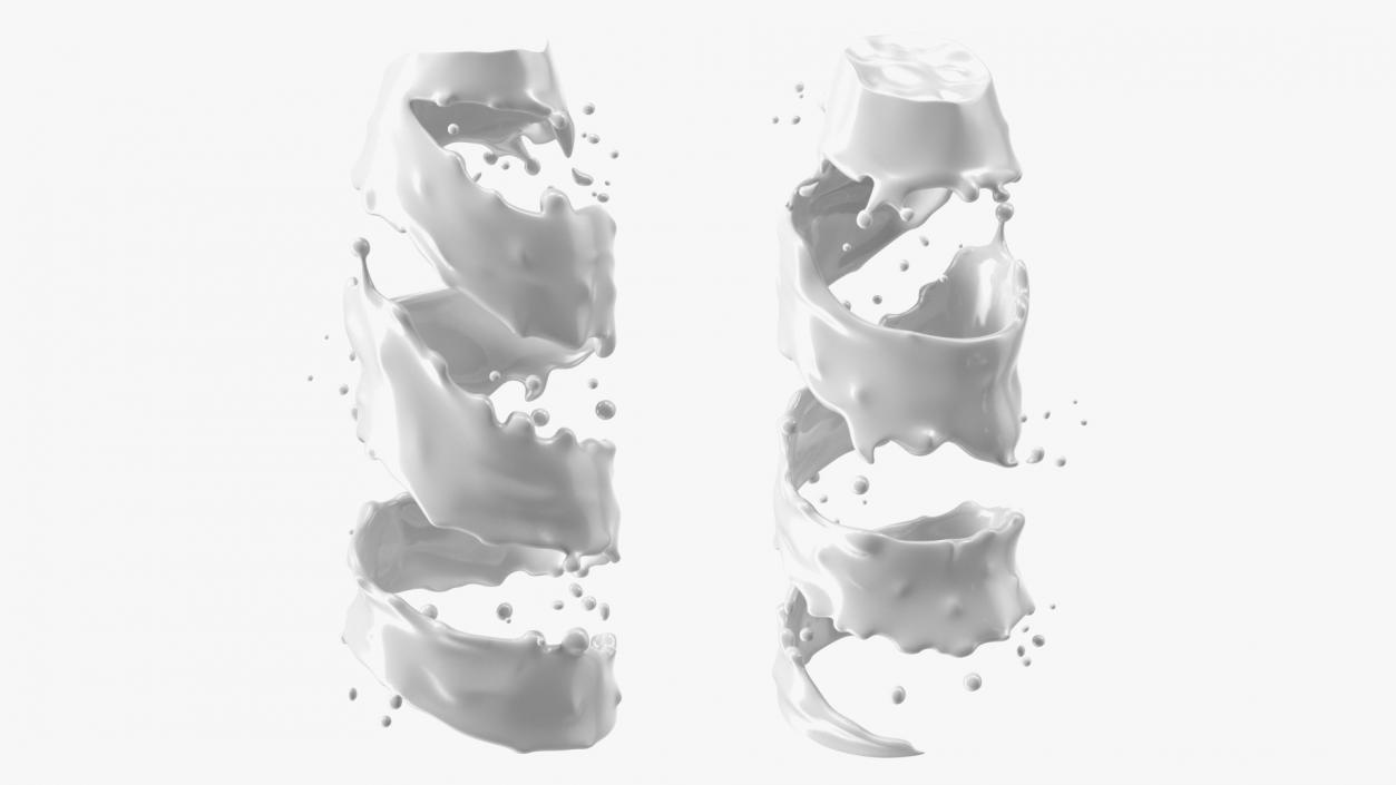 Milk Twisted Splash 3D model