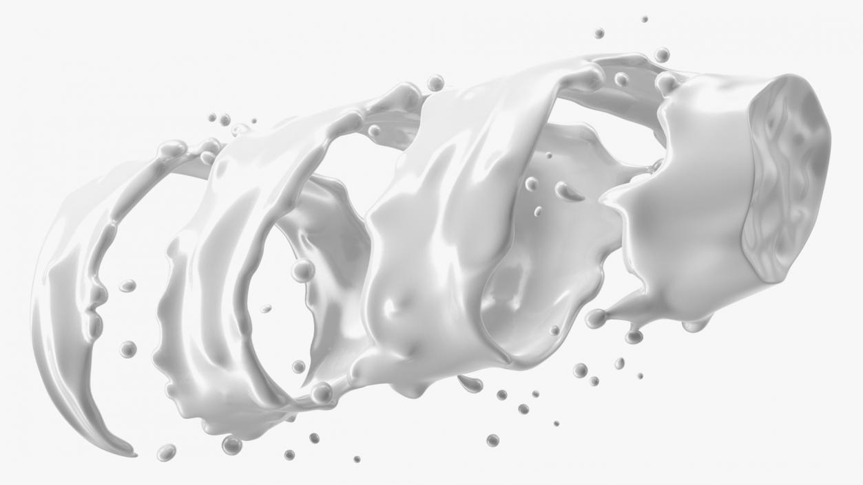 Milk Twisted Splash 3D model