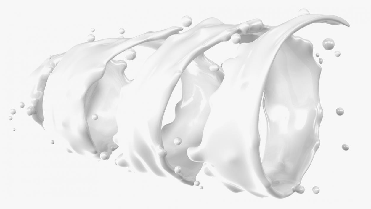 Milk Twisted Splash 3D model