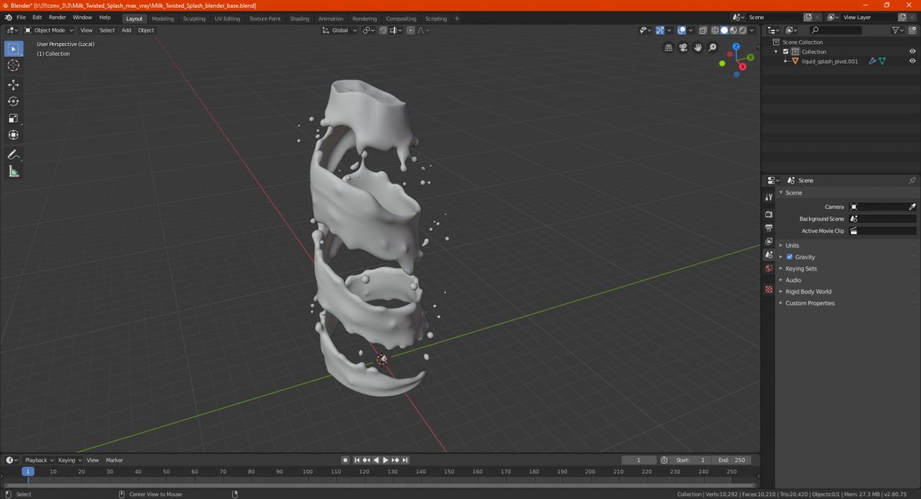 Milk Twisted Splash 3D model