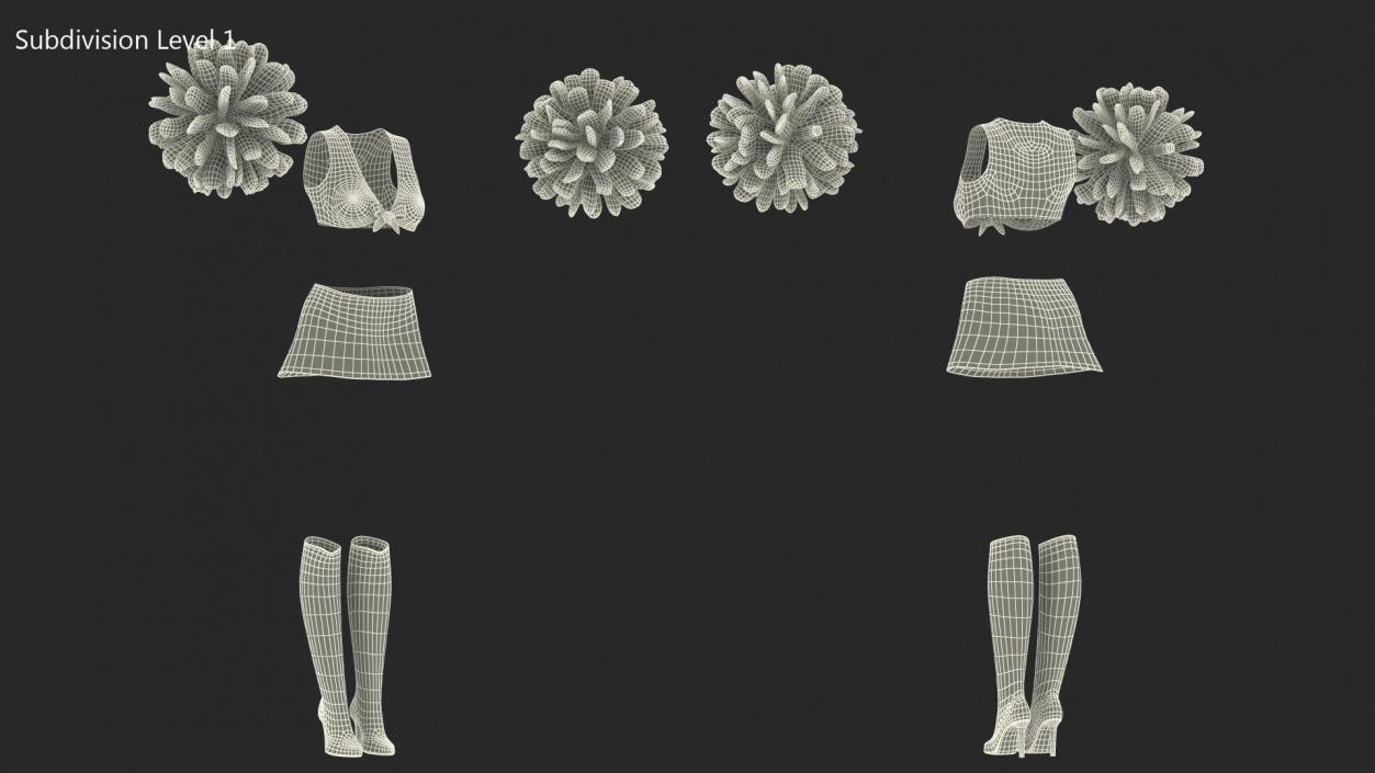 Cheerleader Outfit Set 3D