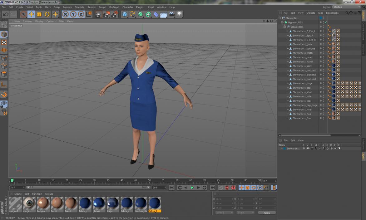 3D model Stewardess