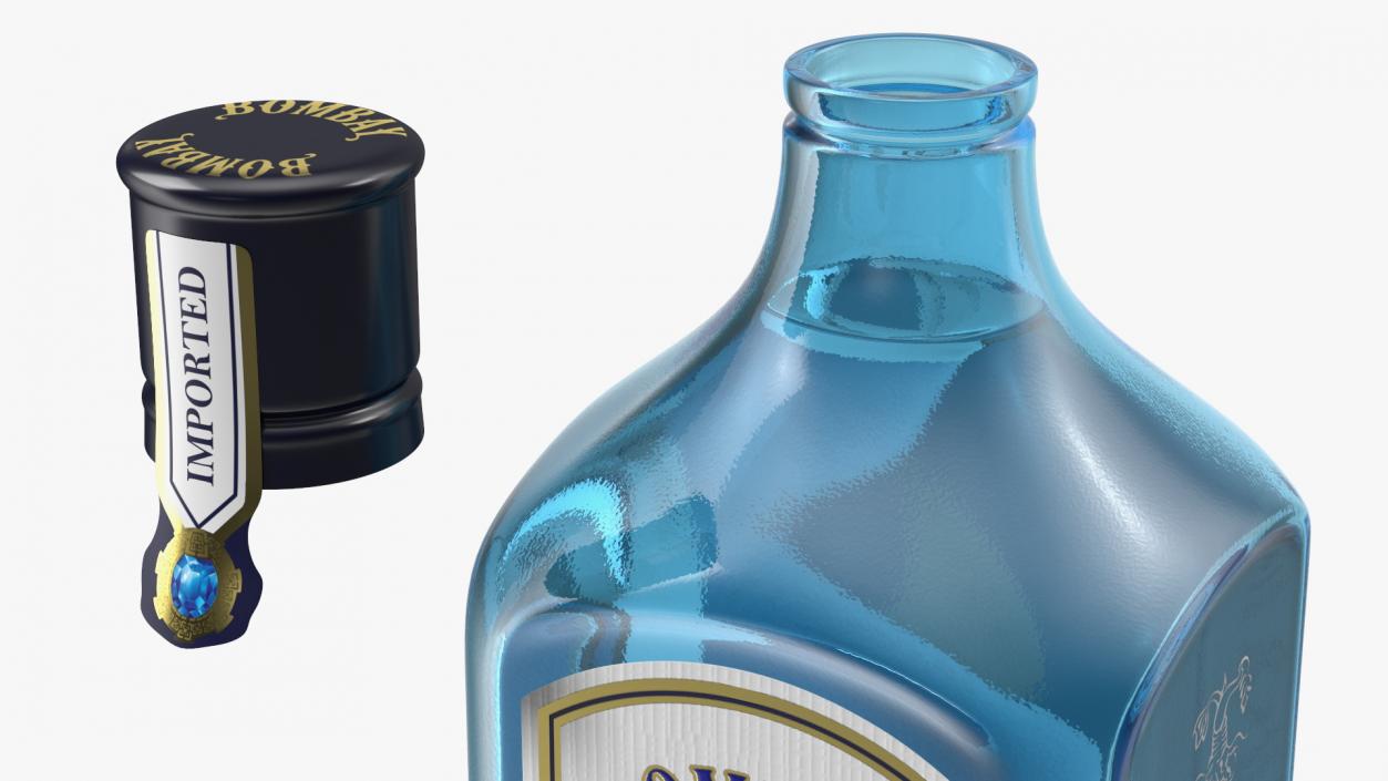 3D model Blue Margarita Cocktail with Ingredients