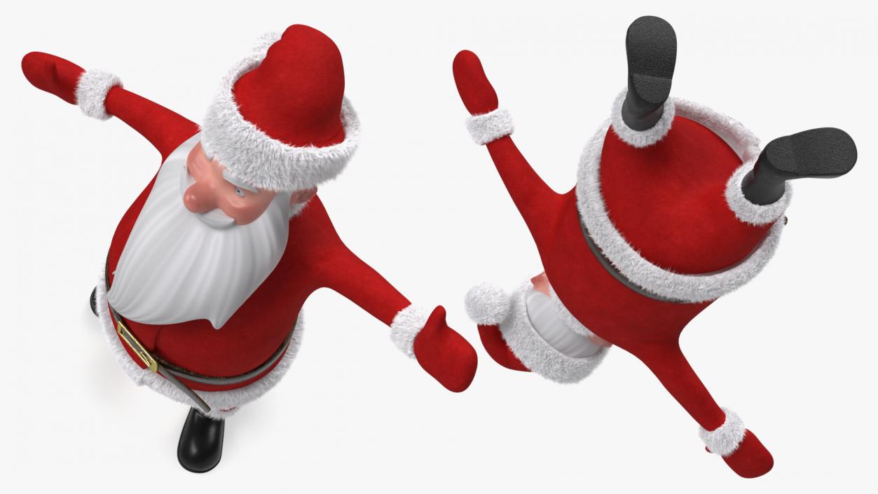 Character Santa Claus Cartoon Happy Pose Fur 3D model