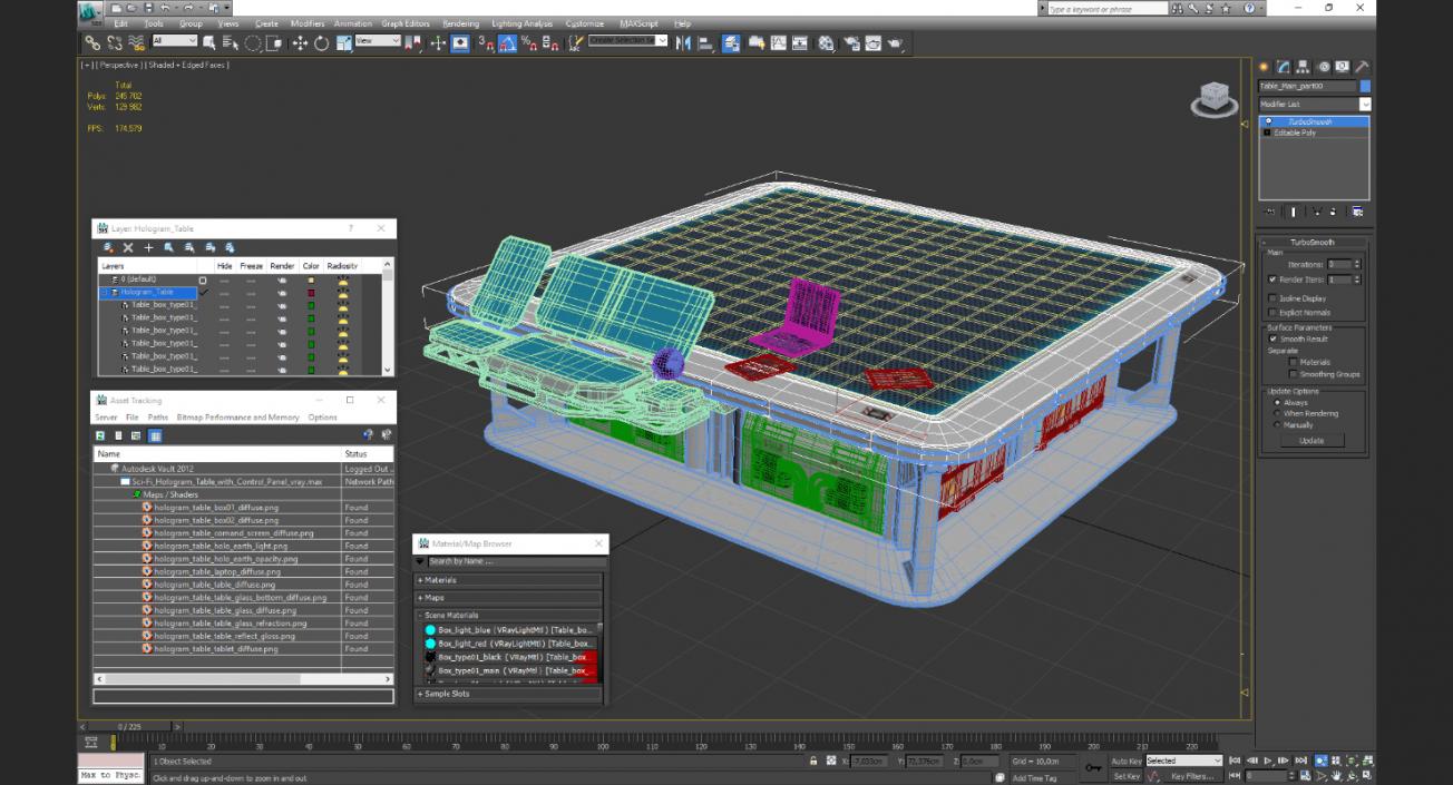 3D model Sci-Fi Hologram Table with Control Panel