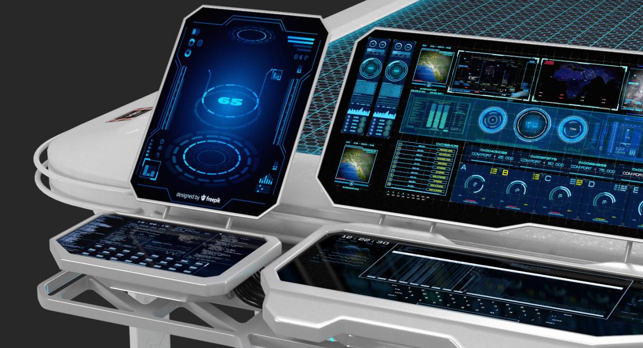 3D model Sci-Fi Hologram Table with Control Panel