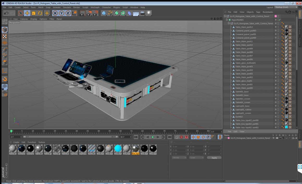 3D model Sci-Fi Hologram Table with Control Panel