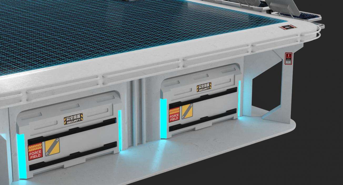 3D model Sci-Fi Hologram Table with Control Panel