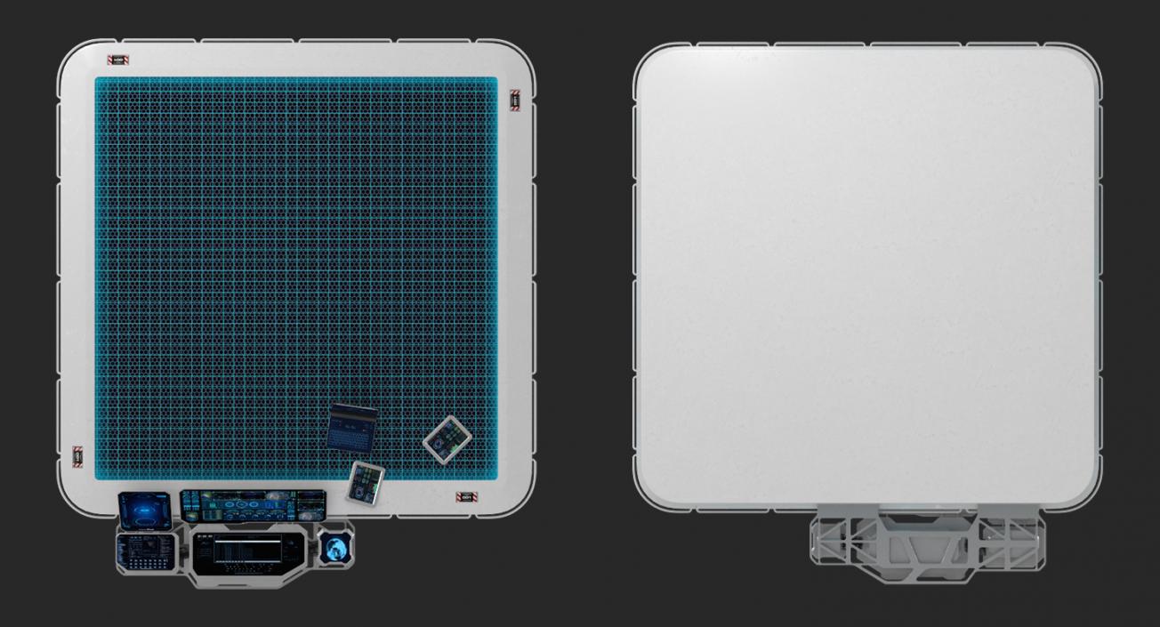 3D model Sci-Fi Hologram Table with Control Panel