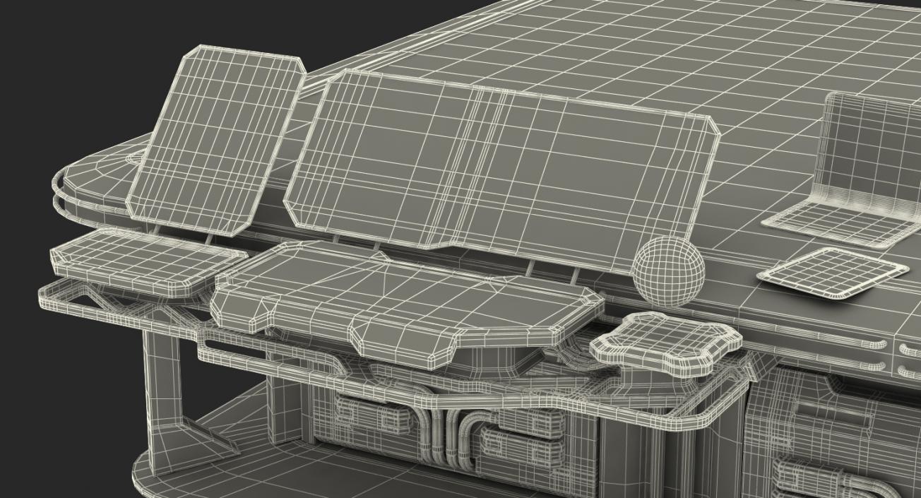 3D model Sci-Fi Hologram Table with Control Panel