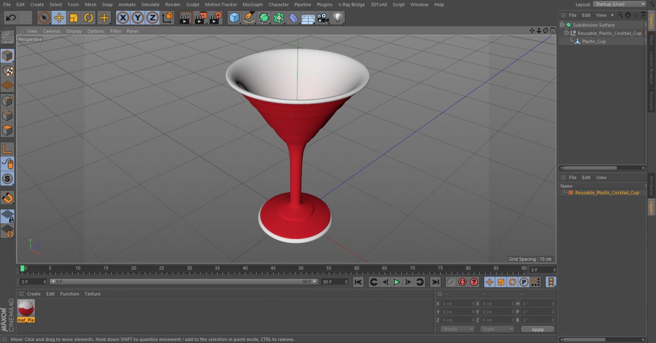 Reusable Plastic Cocktail Cup 3D model