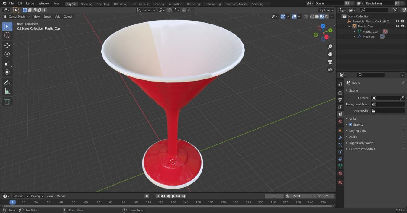 Reusable Plastic Cocktail Cup 3D model