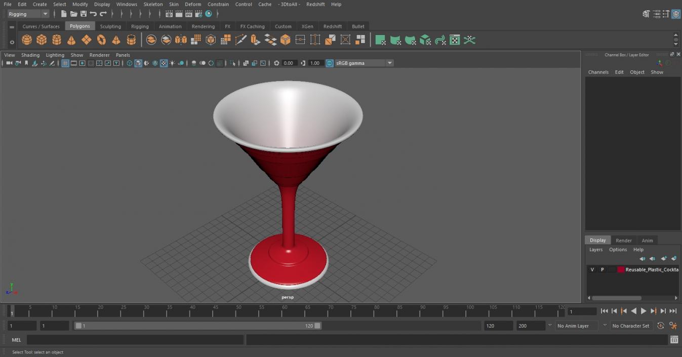 Reusable Plastic Cocktail Cup 3D model