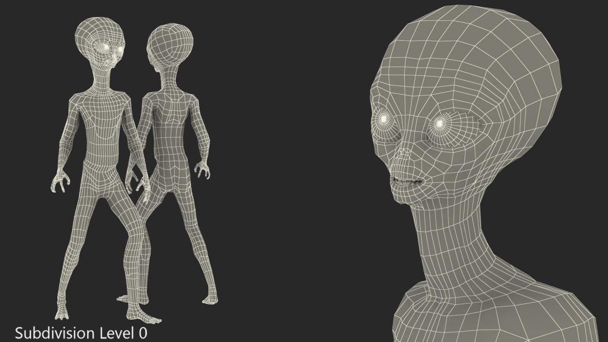 3D Space Alien Rigged model