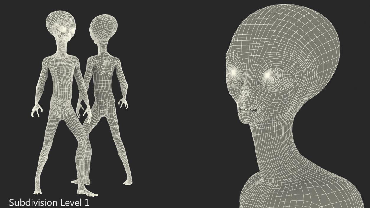 3D Space Alien Rigged model