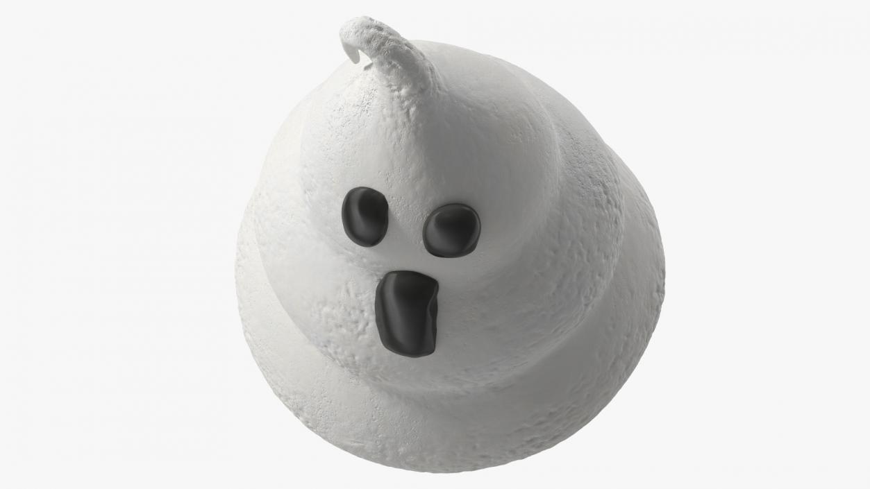 3D Meringue Cookie Ghost Shape White model