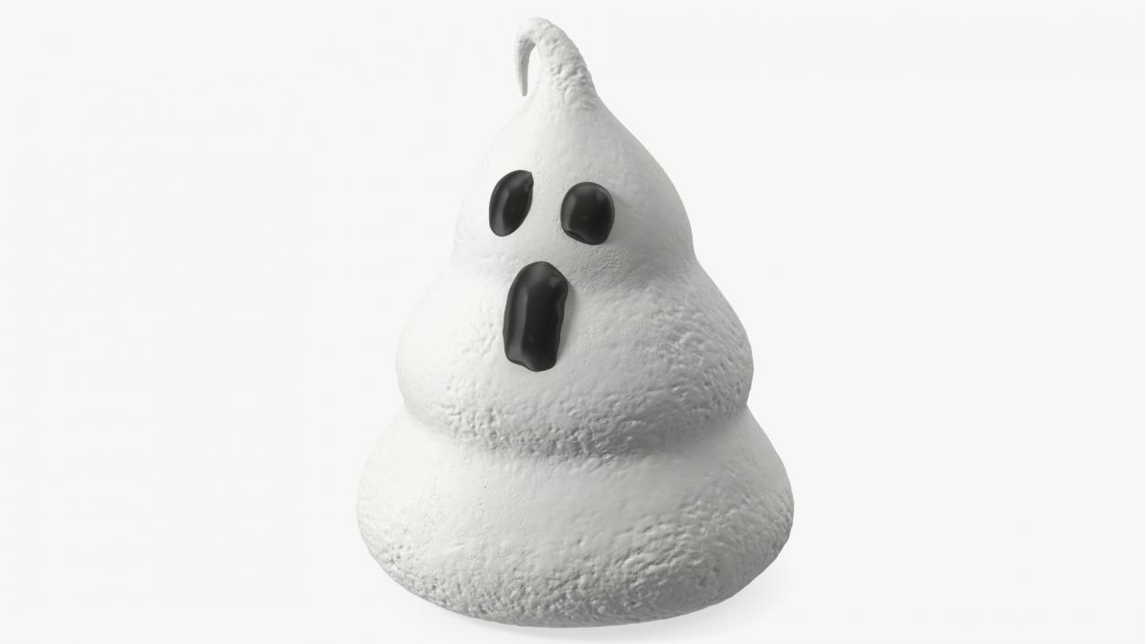 3D Meringue Cookie Ghost Shape White model