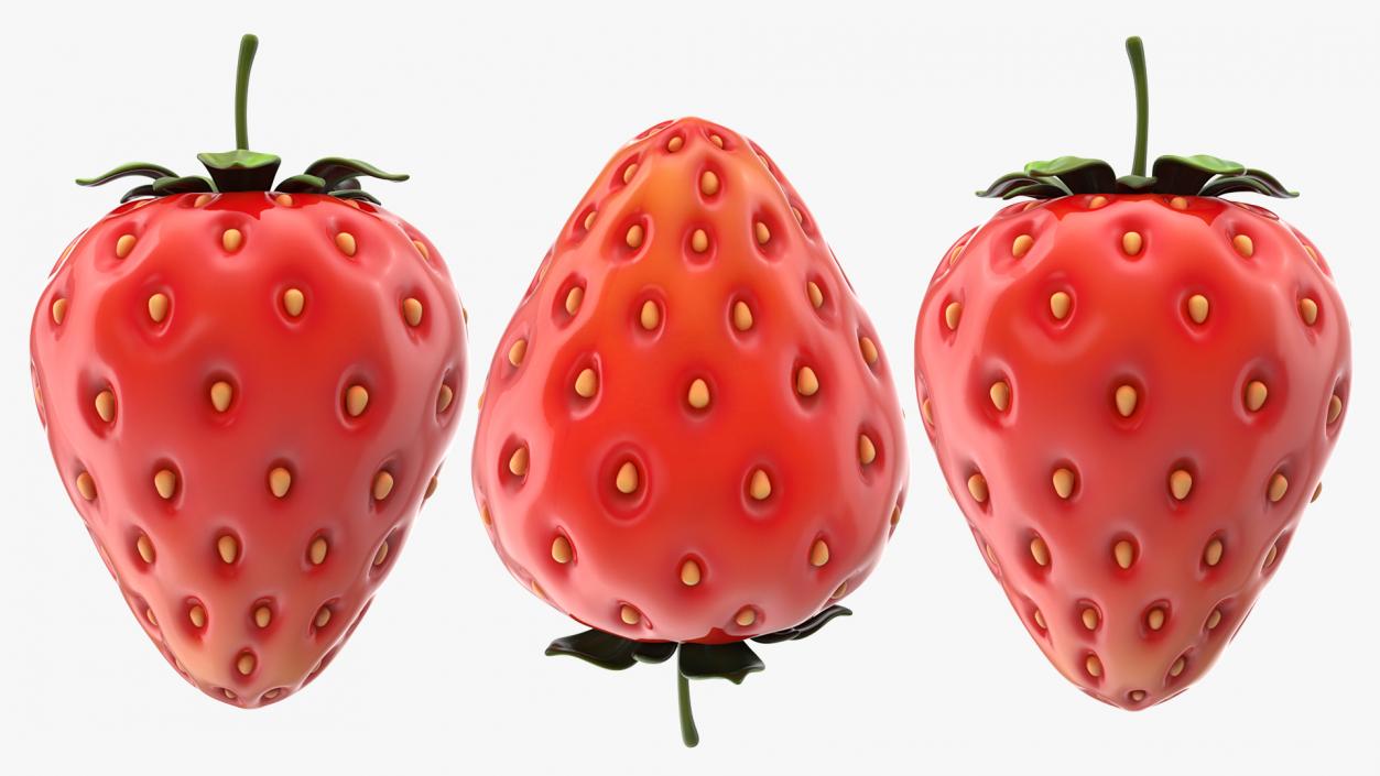 3D Cartoon Strawberry model