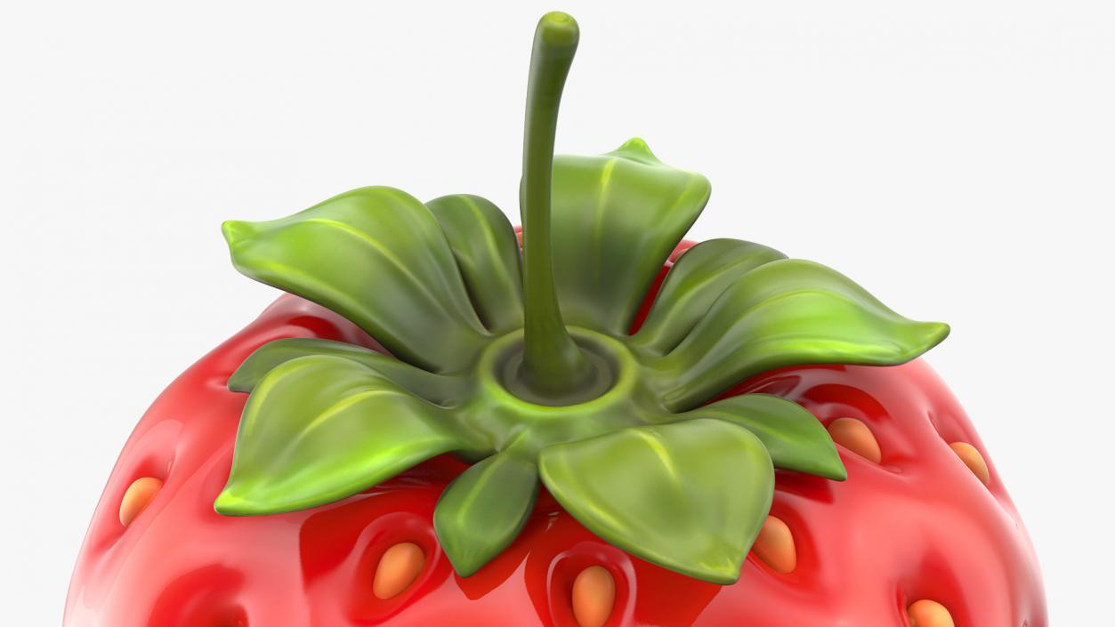 3D Cartoon Strawberry model