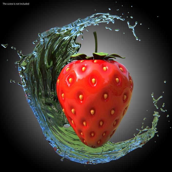 3D Cartoon Strawberry model