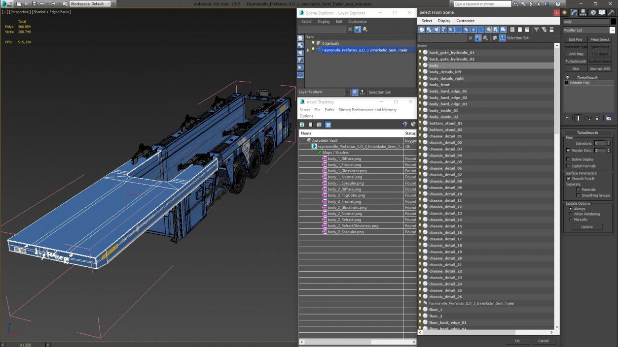 3D model Faymonville Prefamax ILO 3 Innenlader Semi Trailer