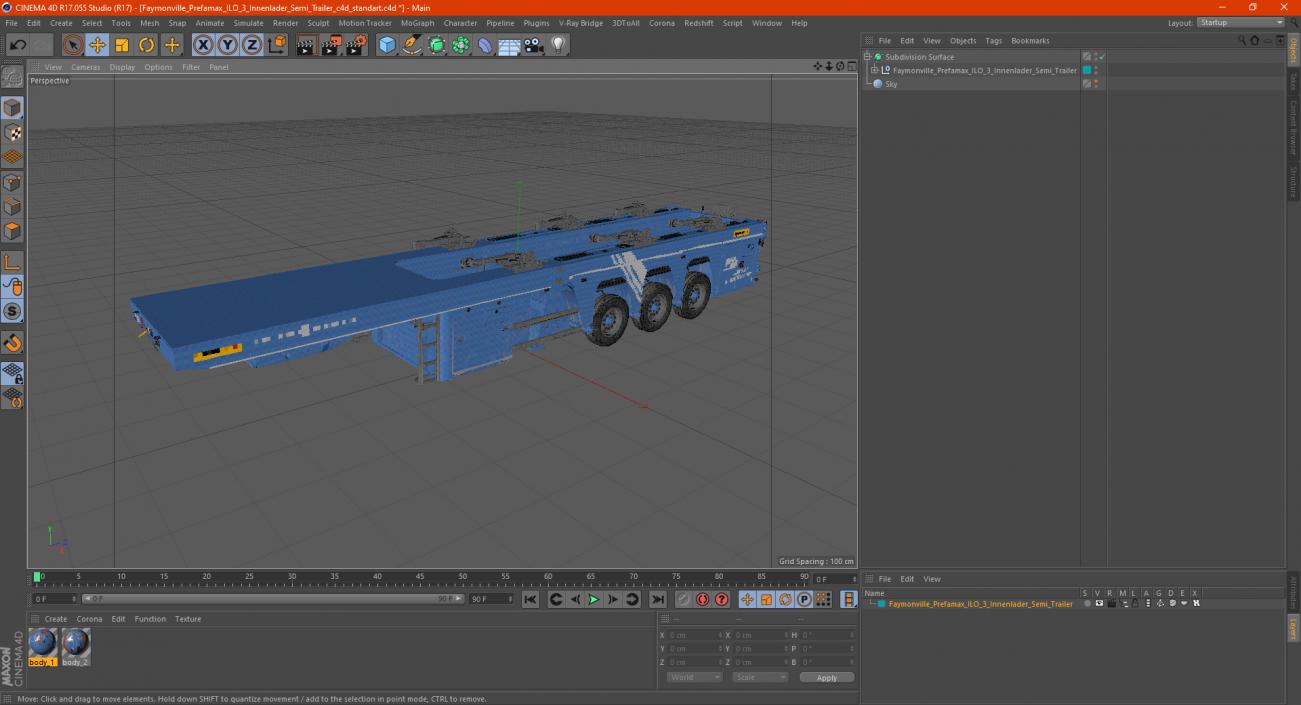 3D model Faymonville Prefamax ILO 3 Innenlader Semi Trailer