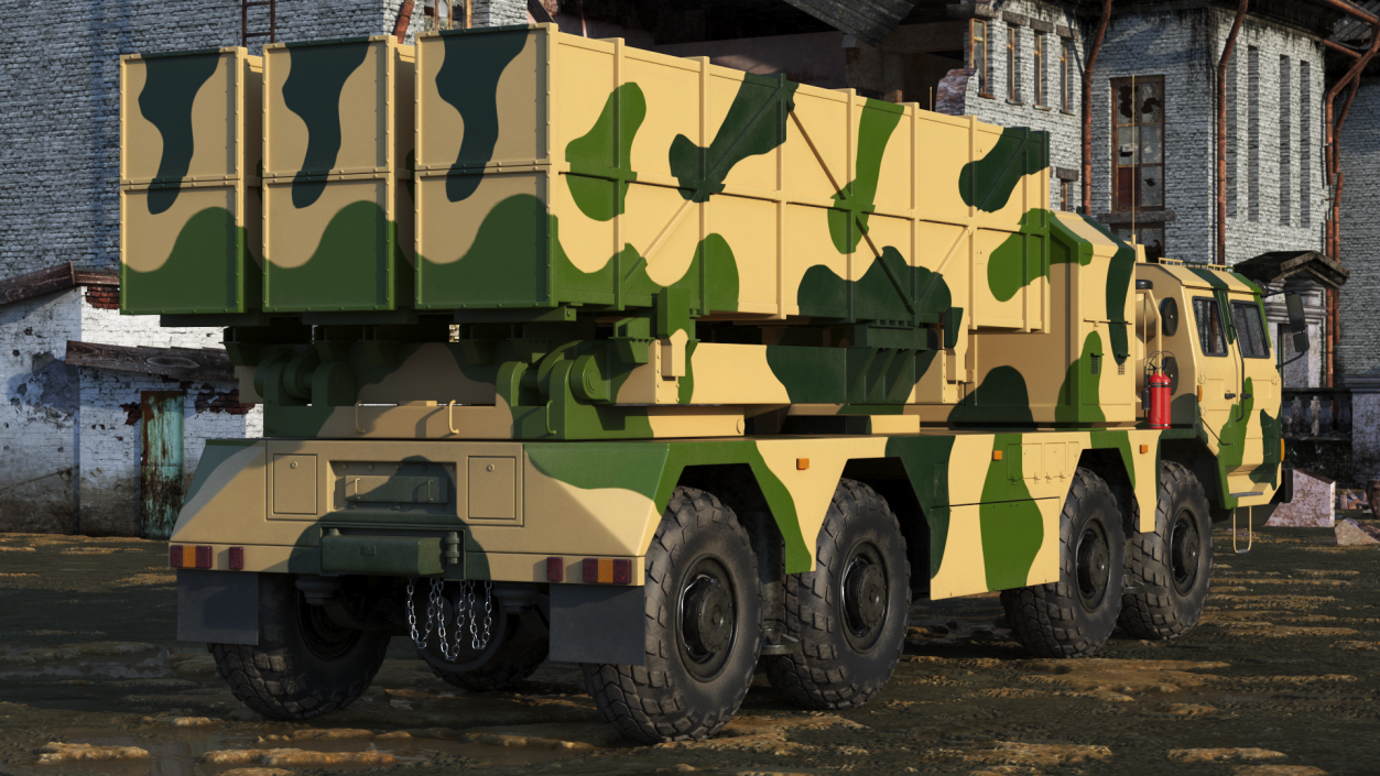 Chinese MLRS WS-2D Sand Camouflage 3D model