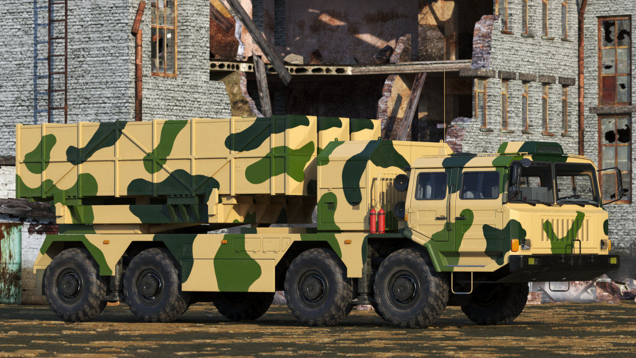 Chinese MLRS WS-2D Sand Camouflage 3D model