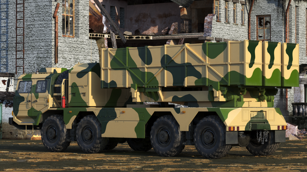 Chinese MLRS WS-2D Sand Camouflage 3D model