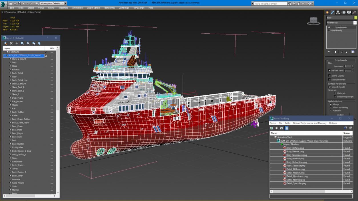 3D model REM EIR Offshore Supply Vessel