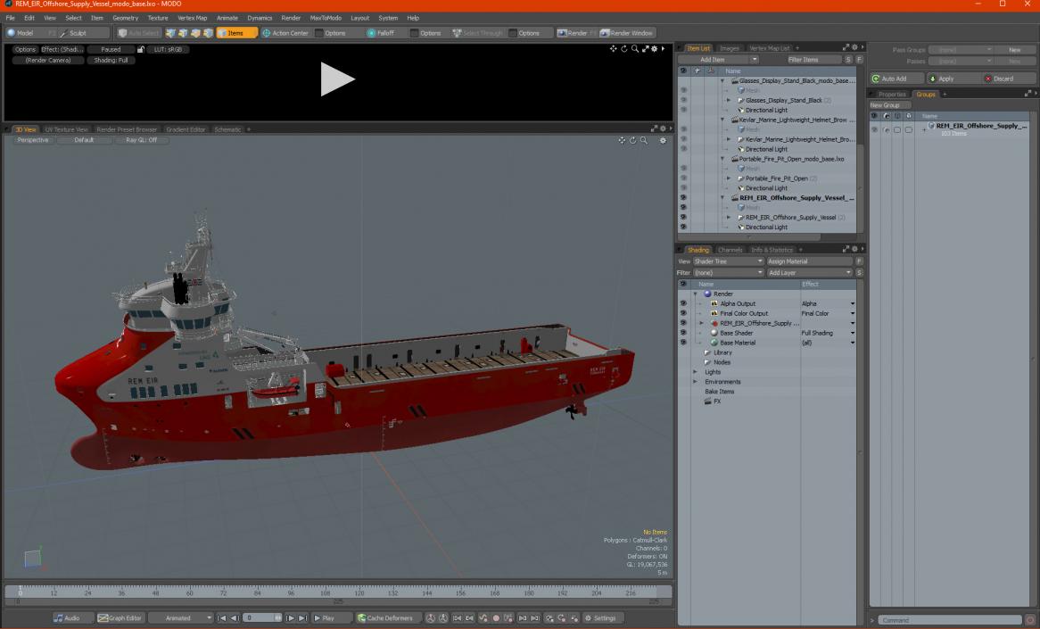 3D model REM EIR Offshore Supply Vessel