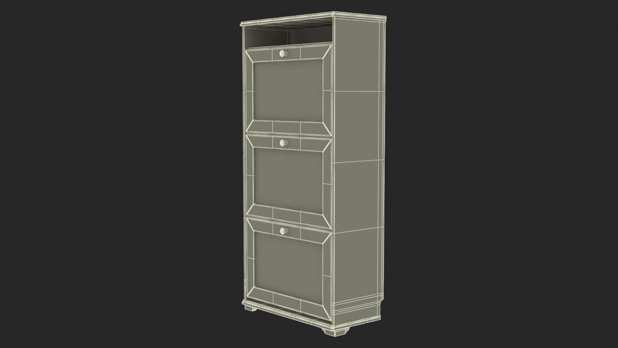 3D White Shoe Cabinet Ikea model