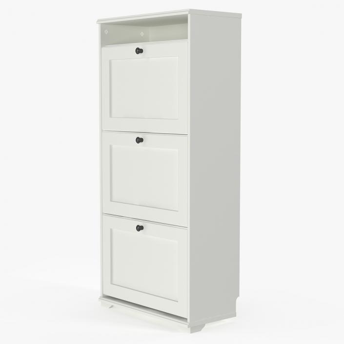 3D White Shoe Cabinet Ikea model