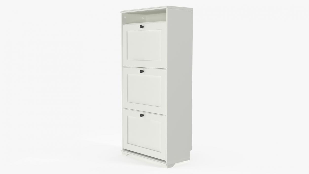 3D White Shoe Cabinet Ikea model