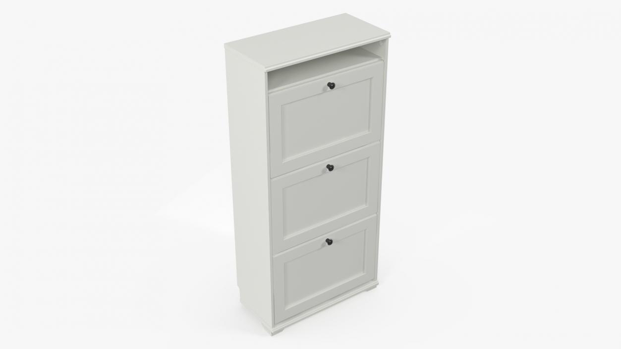 3D White Shoe Cabinet Ikea model