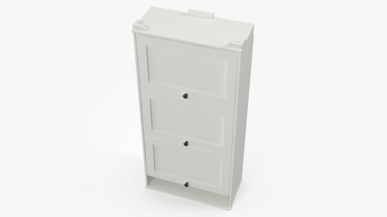 3D White Shoe Cabinet Ikea model