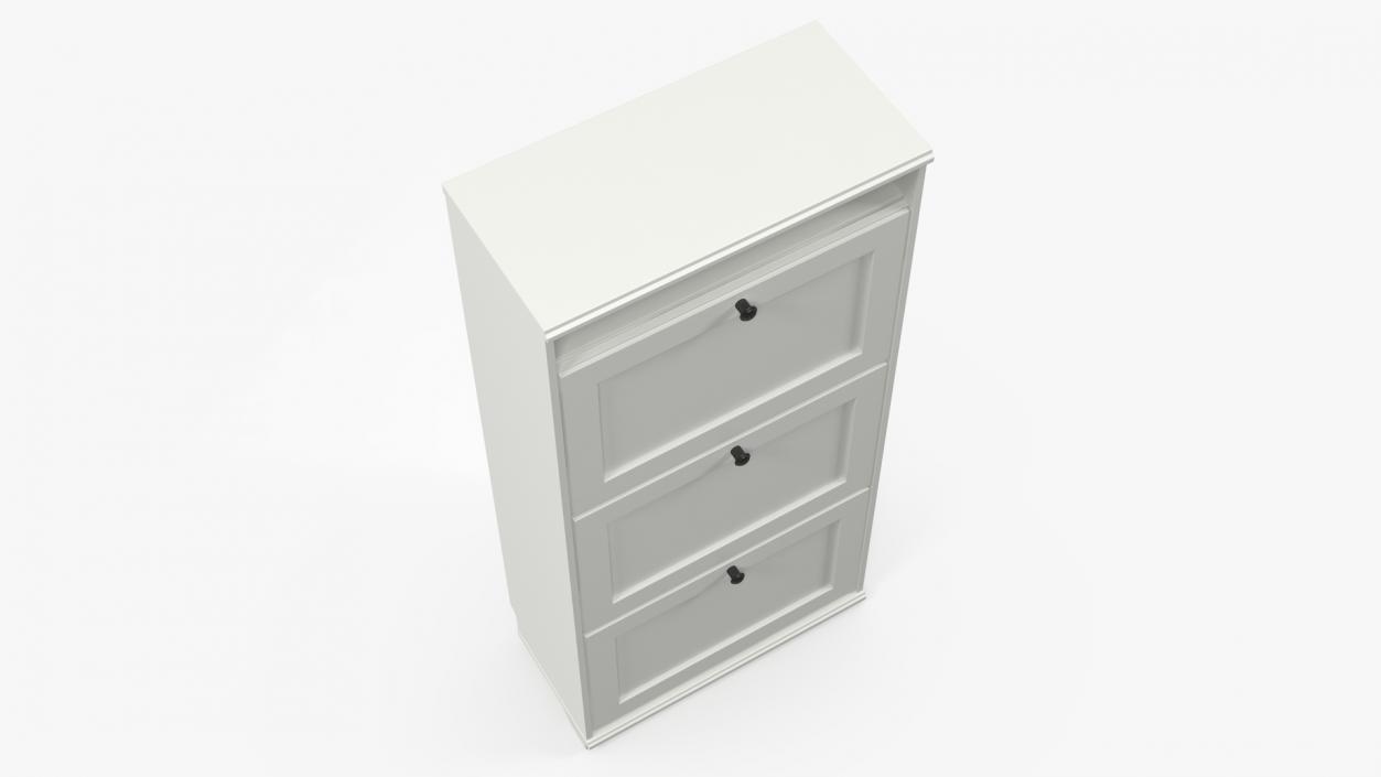 3D White Shoe Cabinet Ikea model