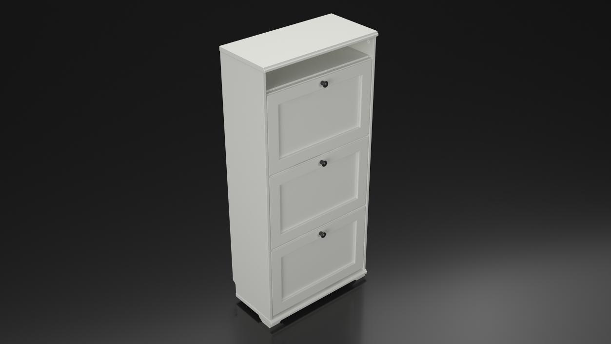 3D White Shoe Cabinet Ikea model